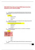 NSG 6435 FINAL REVIEW EXAM PEDS QUESTIONS AND ANSWERS LATEST UPDATED 2025