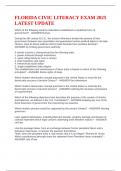 FLORIDA CIVIC LITERACY EXAM 2025 LATEST UPDATE
