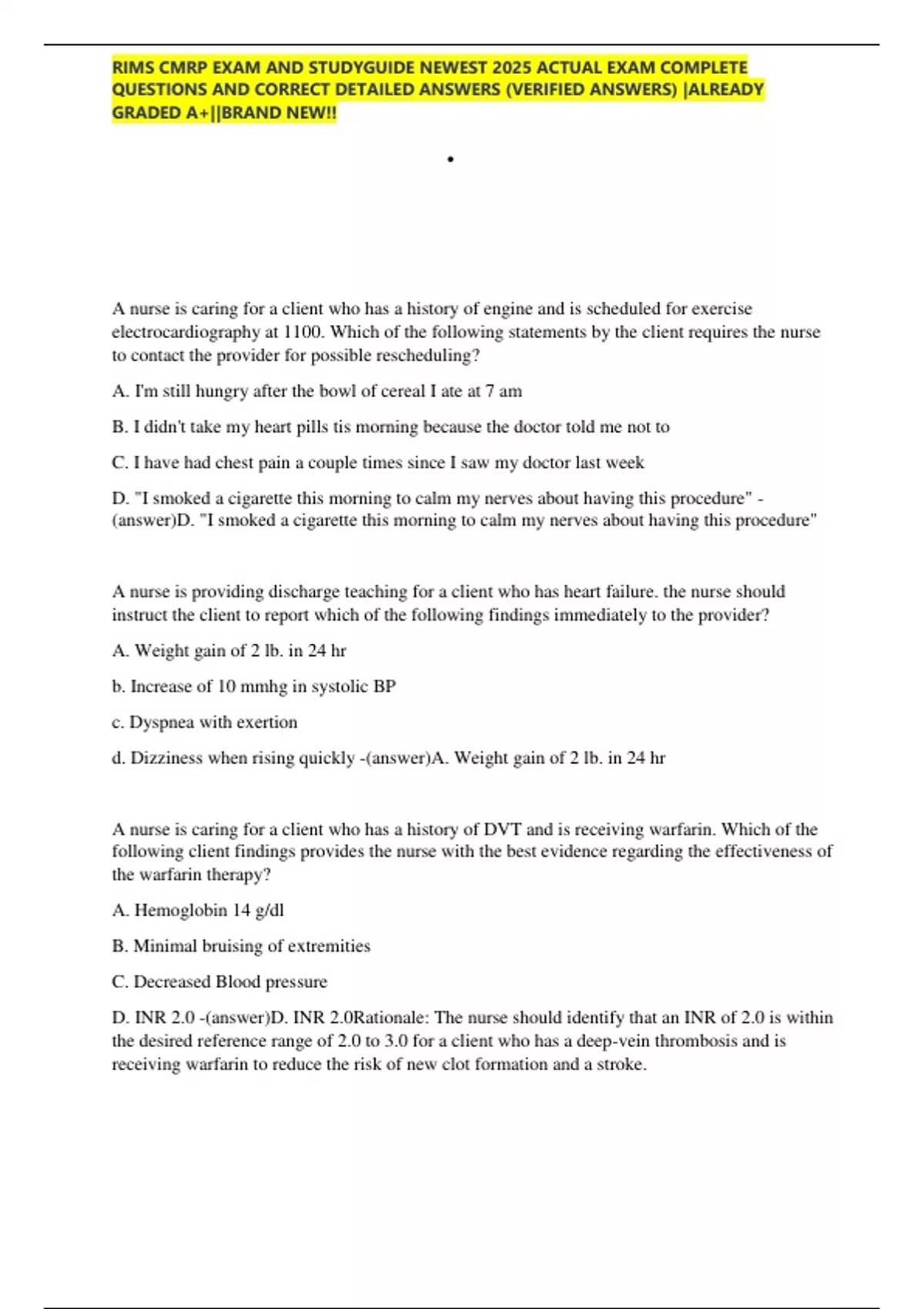 RIMS CMRP EXAM AND STUDYGUIDE NEWEST 2025 ACTUAL EXAM COMPLETE 200 ...