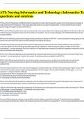 ATI&colon; Nursing Informatics and Technology&colon; Informatics Test questions and solutions