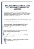 AIPB MASTERING PAYROLL EXAM 2025 &vert;GUARANTEED ACCURATE ANSWERS