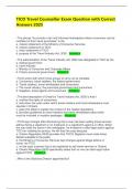 TICO Travel Counsellor Exam Question with Correct Answers 2025