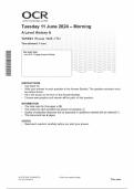 2024 OCR  A Level History A  Y210&sol;01 Russia 1645&ndash;1741 QUESTION PAPER WITH COMBINED MARKING SCHEME 100&percnt; SOLVED 