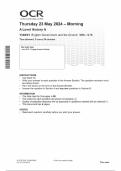 2024  A Level History A  Y303&sol;01 English Government and the Church 1066&ndash;1216 QUESTION PAPER WITH COMBINED MARKING SCHEME 100&percnt; SOLVED 