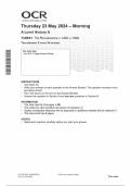 2024 OCR  A Level History A  Y305&sol;01 The Renaissance c&period;1400&ndash;c&period;1600 QUESTION PAPER WITH COMBINED MARKING SCHEME 100&percnt; SOLVED 