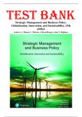 Test Bank for Concepts in Strategic Management and Business Policy Globalization&comma; Innovation and Sustainability&comma; 15th Edition Thomas L Wheelen&comma; Chapters 1-13