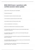 MCB 3023 Exam 1 questions with verified answers latest update