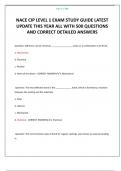 NACE CIP LEVEL 1 EXAM STUDY GUIDE LATEST UPDATE THIS YEAR ALL WITH 500 QUESTIONS AND CORRECT DETAILED ANSWERS 