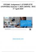 FIN2601 Assignment 1 &lpar;COMPLETE ANSWERS&rpar; Semester 1 2025 &lpar;185354&rpar; - DUE 17 April 2025