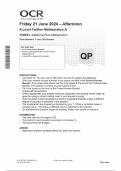 2024 OCR  A Level Further Mathematics A  Y545&sol;01 Additional Pure Mathematics  QUESTION PAPER WITH COMBINED MARKING SCHEME 100&percnt; SOLVED 
