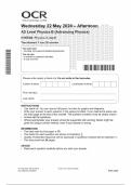 2024 OCR AS Level Physics B &lpar;Advancing Physics&rpar; H157&sol;02 Physics in depth QUESTION PAPER WITH COMBINED MARKING SCHEME 100&percnt; SOLVED 