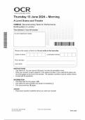 2024  A Level Drama and Theatre  H459&sol;43 Deconstructing Texts for Performance  Earthquakes in London QUESTION PAPER WITH COMBINED MARKING SCHEME 100&percnt; SOLVED 
