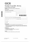 2024 OCR  A Level Drama and Theatre  H459&sol;46 Deconstructing Texts for Performance  The Crucible QUESTION PAPER WITH COMBINED MARKING SCHEME 100&percnt; SOLVED 