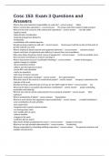 Cosc 153&colon; Exam 3 Questions and Answers