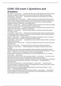COSC 153 exam 1 Questions and Answers