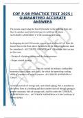 COF P-98 PRACTICE TEST 2025 &vert;GUARANTEED ACCURATE ANSWERS