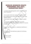 NUR643E ADVANCED HEALTH ASSESSMENT TEST 2025 &vert;GUARANTEED PASS&excl;&excl;