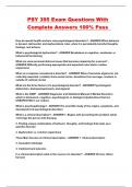 PSY 395 Exam Questions With Complete Answers 100&percnt; Pass 