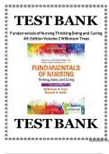 Test Bank For Fundamentals of Nursing - Vol 2&colon; Thinking&comma; Doing&comma; and Caring 4th Edition by Wilkinson&comma; Judith M&comma;Treas&comma; Leslie S&period;ISBN&semi;9780803676879 &vert;&vert;All Chapters 1-46 Covered&vert;&vert;Complete Guide A&plus;&period;