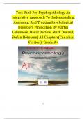 Test Bank For Psychopathology An Integrative Approach To Understanding&comma; Assessing&comma; And Treating Psychological Disorders 7th Edition By Martin Lalumi&egrave;re&comma; David Barlow&comma; Mark Durand&comma; Stefan Hofmann&vert; All Chapters&lpar;Canadian Version&rpar;&vert; Grade A&plus;