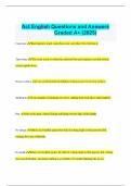 Act English Questions and Answers Graded A&plus; &lpar;2025&rpar;