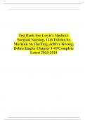 Test Bank For Lewis's Medical- Surgical Nursing&comma; 12th Edition by Mariann M&period; Harding&comma; Jeffrey Kwong&comma; Debra Hagler Chapter 1-69