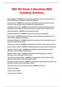 HSS 387 Exam 3 Questions With Complete Solutions 