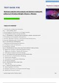 Test bank for Business analytics data analysis and decision making 6th  edition by S Christian Albright&comma; Wayne L&period; Winston All Chapters 1-20 Complete