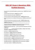HSS 387 Exam 4 Questions With Verified Answers 