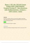 Exam 1&colon; NU 185 &sol; NU185 &lpar;Latest Update 2025 &sol; 2026&rpar; Medical-Surgical Nursing II &vert; Quiz Questions with Verified Answers &vert; Grade A &vert; 100&percnt; Correct - Galen