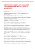 CERTIFIED FLOODPLAIN MANAGER TEST QUESTIONS WITH CORRECT ANSWERS&excl;&excl;