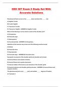 HSS 387 Exam 2 Study Set With Accurate Solutions 