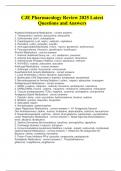 CJE Pharmacology Review 2025 Latest Questions and Answers
