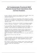 Ati Fundamentals Proctored 2023 Newest Actual Exam Questions And Correct Answers
