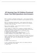 ATI Nursing Care Of Children Proctored Exam Test 2024 Questions And Answers