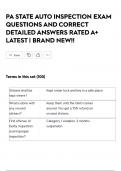 PA STATE AUTO  INSPECTION EXAM QUESTIONS AND CORRECT DETAILED ANSWERS RATED A&plus; LATEST &vert; BRAND NEW&excl;&excl;