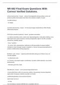 NR 602 Final Exam Questions With Correct Verified Solutions&period;