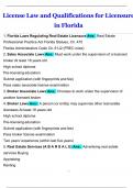 FL License Law and Qualifications Exam 2025&sol;2026 Questions and Answers 100&percnt; Pass