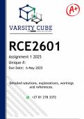 RCE2601 Assignment 1 &lpar;DETAILED ANSWERS&rpar; 2025 - DISTINCTION GUARANTEED