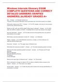 Windows Internals Glossary EXAM COMPLETE QUESTIONS AND CORRECT DETAILED ANSWERS &lpar;VERIFIED ANSWERS&rpar; &vert;ALREADY GRADED A&plus;