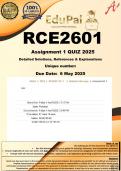 RCE2601 Assignment 1 QUIZ &lpar;100&percnt; COMPLETE GUIDELINE&rpar; 2025  - DUE 6 May 2025