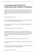 FL BAR EXAM MCQ PRACTICE QUESTIONS AND CORRECT ANSWERS&period;