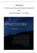 TEST BANK FOR PSYCHOLOGY THEMES AND VARIATIONS 3RD CANADIAN EDITION QUESTIONS WITH CORRECT DETAILED ANSWERS VERIFIED A&plus;