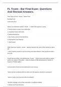 FL Trusts - Bar Final Exam  Questions And Revised Answers&period;