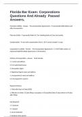 Florida Bar Exam&colon; Corporations Questions And Already  Passed Answers&period;