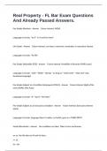 Real Property - FL Bar Exam Questions And Already Passed Answers&period;