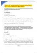 Nursing 101 Fundamentals of Nursing Practice Exam 1&comma; Part 1 Exam with Answers 100&percnt; Verified