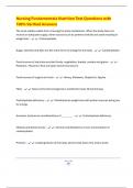Nursing Fundamentals Nutrition Test Questions with 100&percnt; Verified Answers