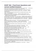 SCMT 364 - Final Exam Questions and correct verified Answers