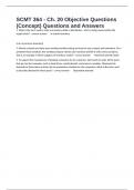 SCMT 364 - Ch&period; 20 Objective Questions &lpar;Concept&rpar; Questions and Answers